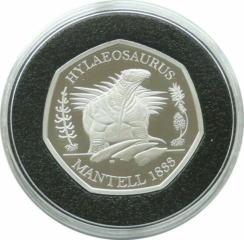 2020 Dinosauria Hylaeosaurus 50p Silver Proof Coin Box Coa