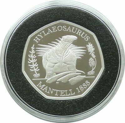2020 Dinosauria Hylaeosaurus 50p Silver Proof Coin Box Coa