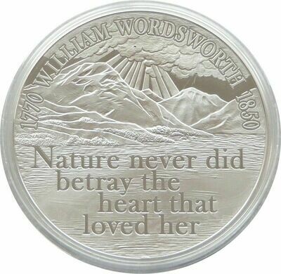 2020 William Wordsworth £5 Silver Proof Coin Box Coa