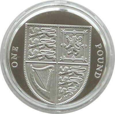 2015 Royal Shield of Arms £1 Platinum Proof Coin Fourth Portrait - Mintage 10