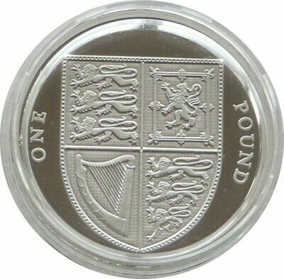 2015 Royal Shield of Arms £1 Platinum Proof Coin Fifth Portrait - Mintage 10