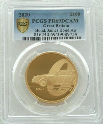2020 James Bond 007 £100 Gold Proof 1oz Coin PCGS PR69 DCAM