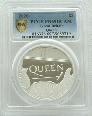 2020 Music Legends Queen £5 Silver Proof 2oz Coin PCGS PR69 DCAM