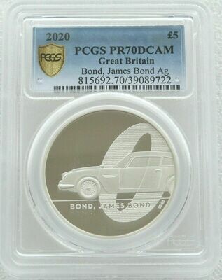 2020 James Bond 007 £5 Silver Proof 2oz Coin PCGS PR70 DCAM