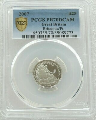 2007 Britannia £25 Platinum Proof 1/4oz Coin PCGS PR70 DCAM
