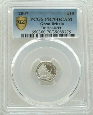 2007 Britannia £10 Platinum Proof 1/10oz Coin PCGS PR70 DCAM