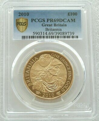 2010 Britannia £100 Gold Proof 1oz Coin PCGS PR69 DCAM - Mintage 867