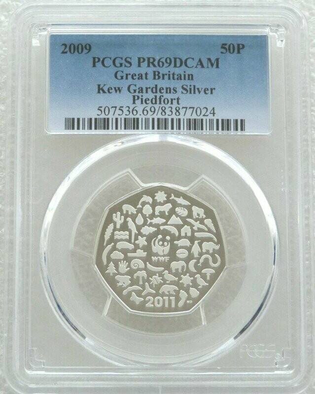 2011 World Wildlife Fund WWF Piedfort 50p Silver Proof Coin PCGS PR69 DCAM