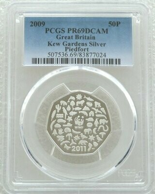 2011 World Wildlife Fund WWF Piedfort 50p Silver Proof Coin PCGS PR69 DCAM