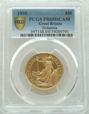 1995 Britannia £50 Gold Proof 1/2oz Coin PCGS PR69 DCAM - Mintage 500