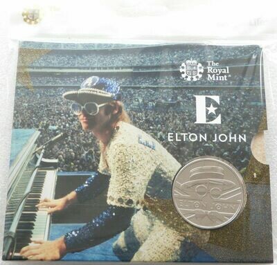 2020-II Music Legends Elton John Dodgers Stadium £5 Brilliant Uncirculated Coin Pack Sealed