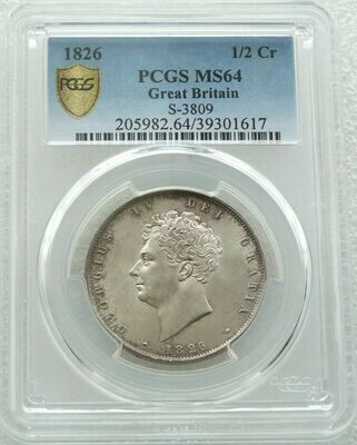 1826 George IV Laur Head Half Crown Silver Coin PCGS MS64