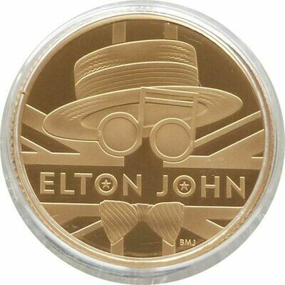 2020 Music Legends Elton John £25 Gold Proof 1/4oz Coin Box Coa