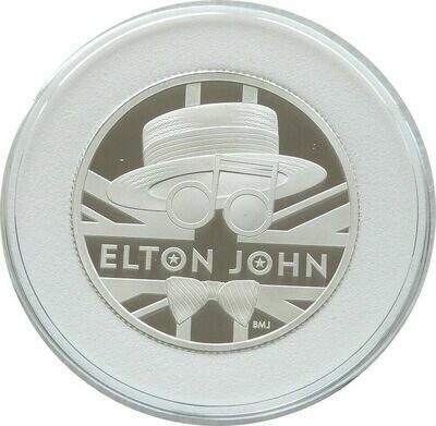 2020 Music Legends Elton John £1 Silver Proof 1/2oz Coin Box Coa