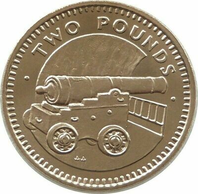 1991 Gibraltar Cannon £2 Brilliant Uncirculated Coin