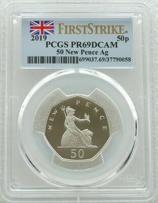 2019 Britannia New Pence 50p Silver Proof Coin PCGS PR69 DCAM First Strike