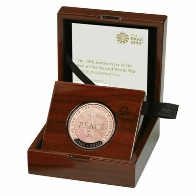 2020 End of Second World War £5 Gold Proof Coin Box Coa