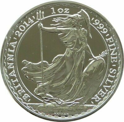 2014 Britannia £2 Silver Bullion 1oz Coin
