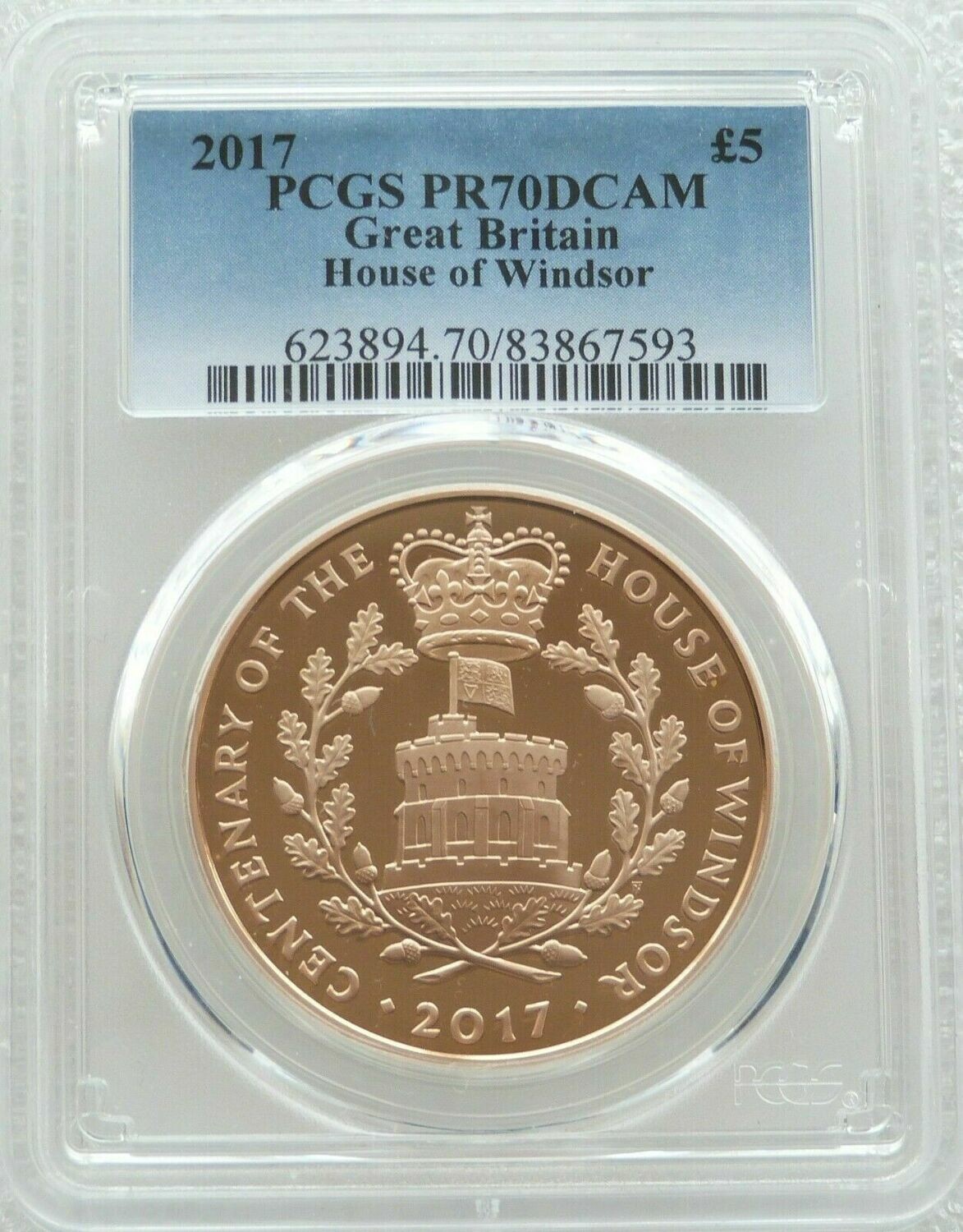 2017 House of Windsor Centenary £5 Gold Proof Coin PCGS PR70 DCAM