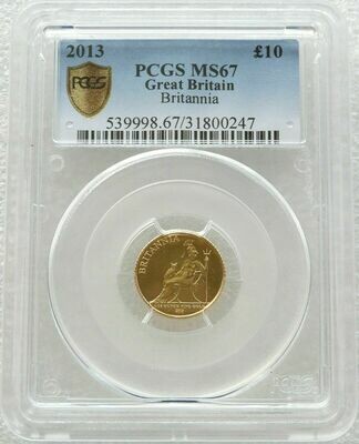 2013 Britannia £10 Gold 1/10oz Coin PCGS MS67