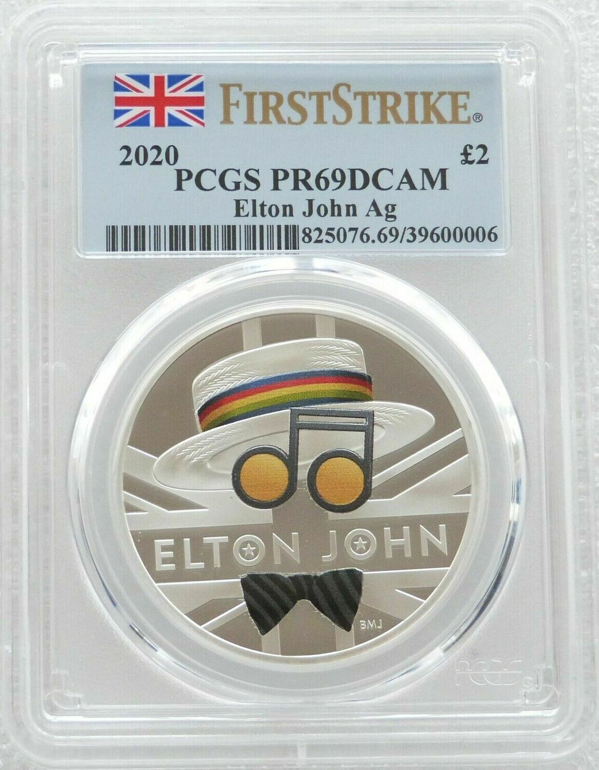2020 Music Legends Elton John £2 Silver Proof 1oz Coin PCGS PR69 DCAM First Strike