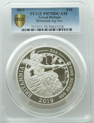 2019 Britannia £10 Silver Proof 5oz Coin PCGS PR70 DCAM