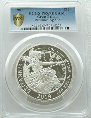 2019 Britannia £10 Silver Proof 5oz Coin PCGS PR69 DCAM