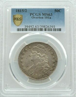 1815/2 American Capped Bust 50c Half Dollar Silver Coin PCGS MS63 Overton 101a