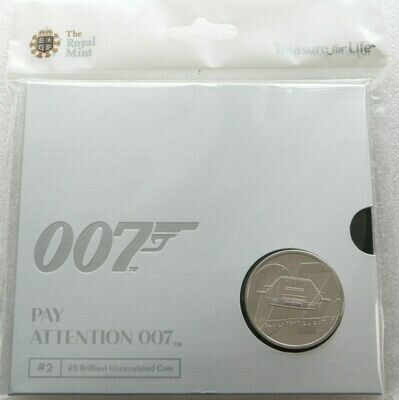 2020 James Bond Pay Attention 007 £5 Brilliant Uncirculated Coin Pack Sealed