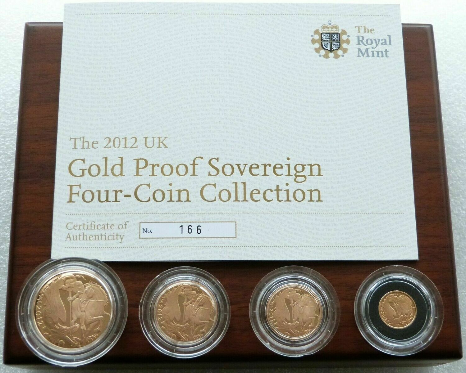 2012 Diamond Jubilee Sovereign Gold Proof 4 Coin Set Box Coa