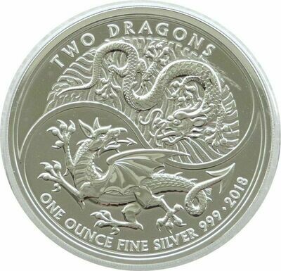2018 Two Dragons £2 Silver Bullion 1oz Coin