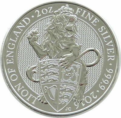 2016 Queens Beasts Lion of England £5 Silver 2oz Coin