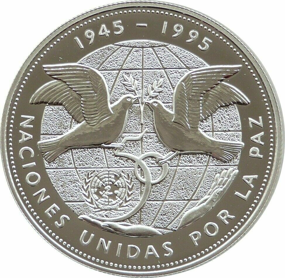 1995 Dominican Republic United Nations 1 Peso Silver Proof Coin