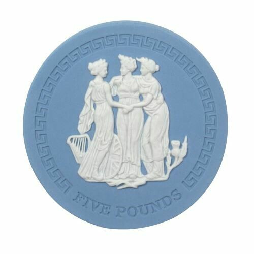 2018 Tristan Da Cunha Wedgwood Jasperware Three Graces £5 Coin Box Coa