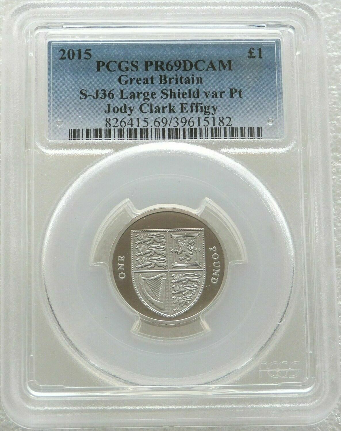 2015 Royal Shield of Arms £1 Platinum Proof Coin PCGS PR69 DCAM Fifth Portrait