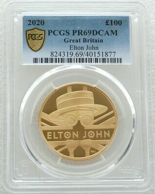 2020 Music Legends Elton John £100 Gold Proof 1oz Coin PCGS PR69 DCAM
