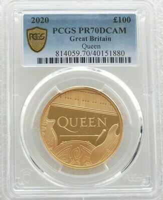 2020 Music Legends Queen £100 Gold Proof 1oz Coin PCGS PR70 DCAM