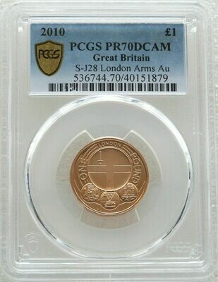 2010 Capital Cities of the UK London £1 Gold Proof Coin PCGS PR70 DCAM