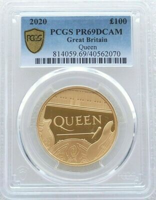 2020 Music Legends Queen £100 Gold Proof 1oz Coin PCGS PR69 DCAM