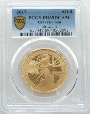 2017 Britannia £100 Gold Proof 1oz Coin PCGS PR69 DCAM - Mintage 264
