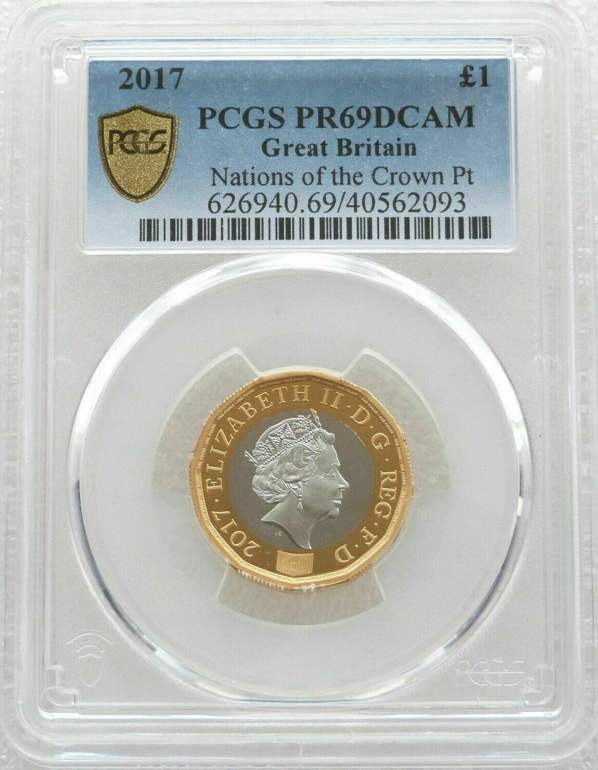 2017 Nations of the Crown £1 Platinum Proof Coin PCGS PR69 DCAM - Mintage 232