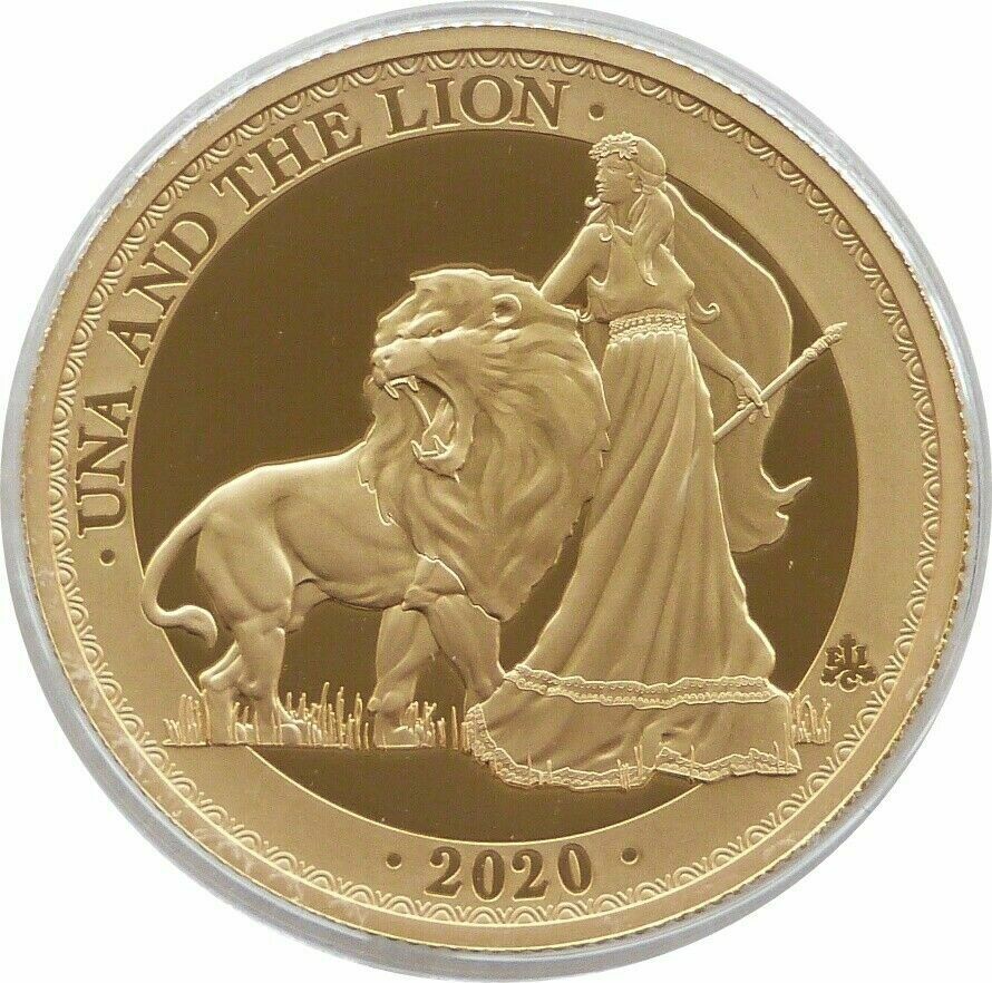 2020 Saint Helena Una and the Lion £5 Gold Proof 1oz Coin Box Coa