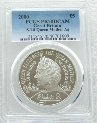 2000 Queen Mother Centenary £5 Silver Proof Coin PCGS PR70 DCAM