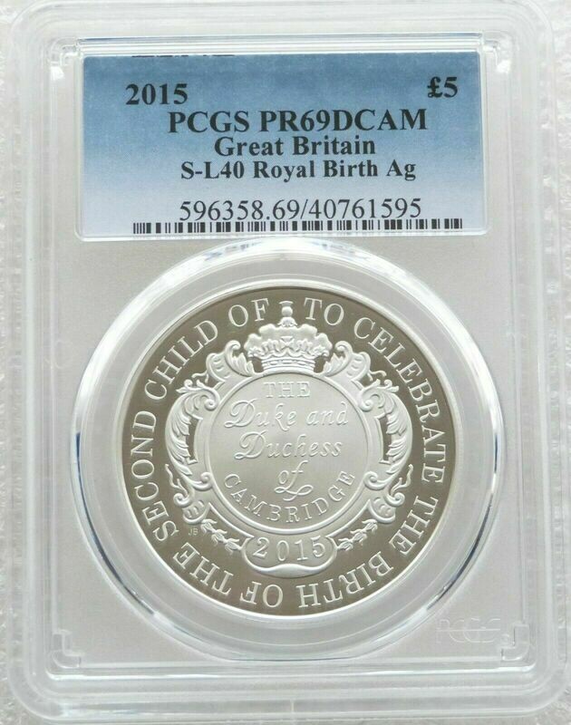 2015 Princess Charlotte Royal Birth £5 Silver Proof Coin PCGS PR69 DCAM