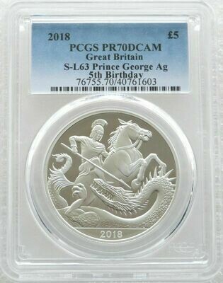 2018 Prince George 5th Birthday £5 Silver Proof Coin PCGS PR70 DCAM