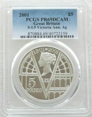 2001 Queen Victoria £5 Silver Proof Coin PCGS PR69 DCAM