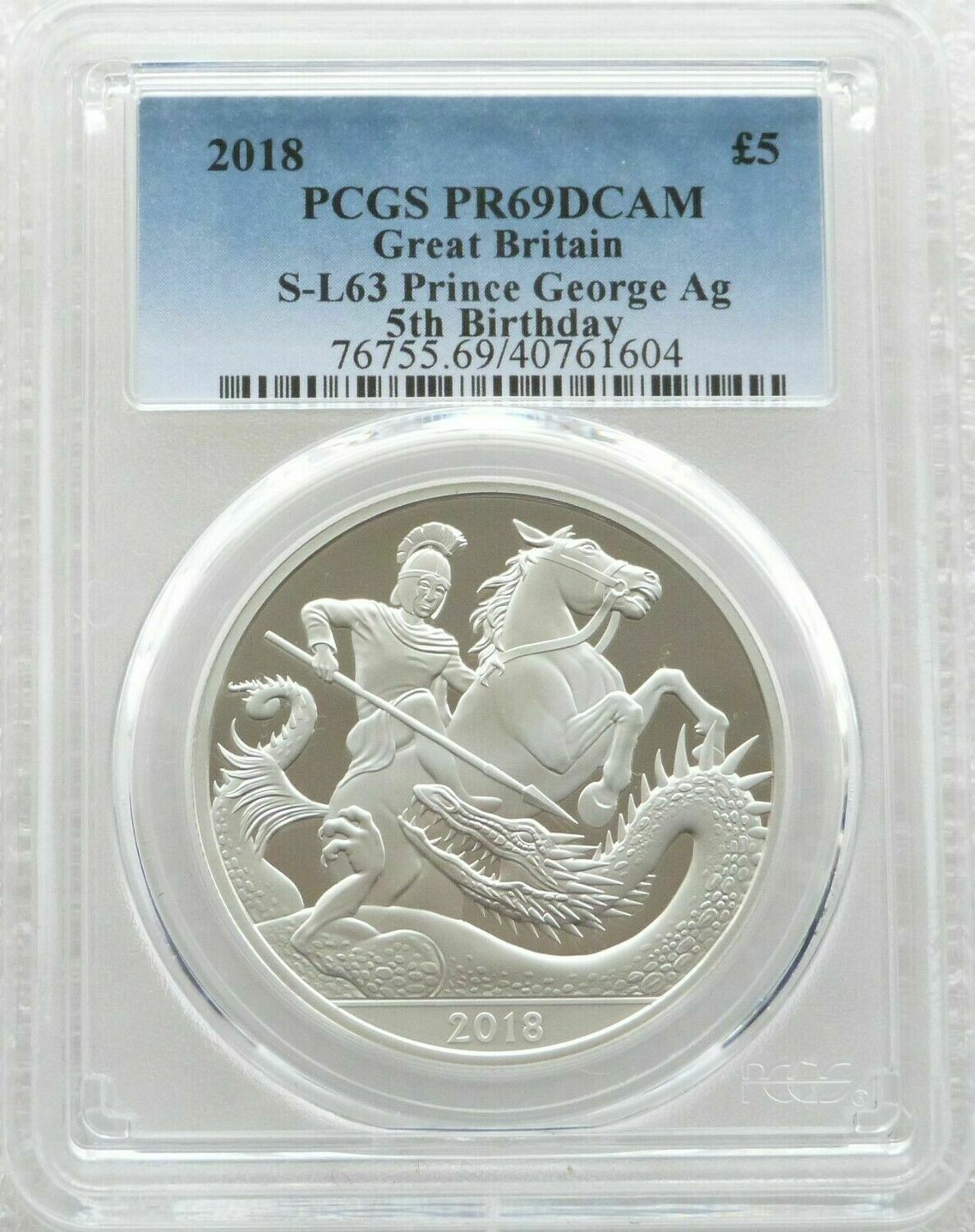 2018 Prince George 5th Birthday £5 Silver Proof Coin PCGS PR69 DCAM