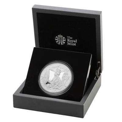 2018 Sapphire Coronation £10 Silver Proof 5oz Coin Box Coa