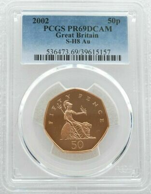 2002 Golden Jubilee Britannia 50p Gold Proof Coin PCGS PR69 DCAM