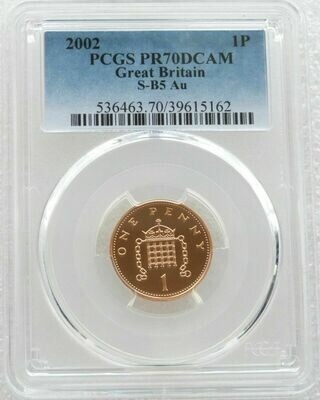 2002 Golden Jubilee Portcullis 1p Gold Proof Coin PCGS PR70 DCAM